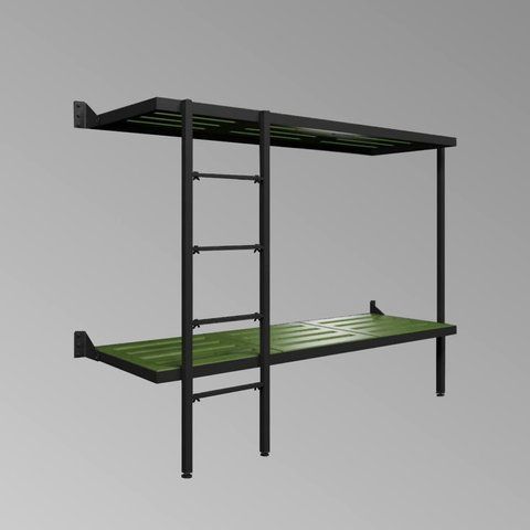 A double-decker bed made of recycled plastic
