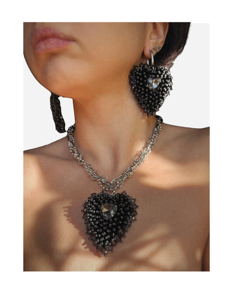 Jewelry set "Hearts" black