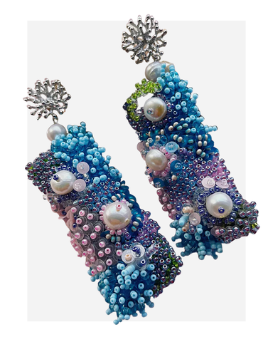 Massive earrings "Coral Reef"