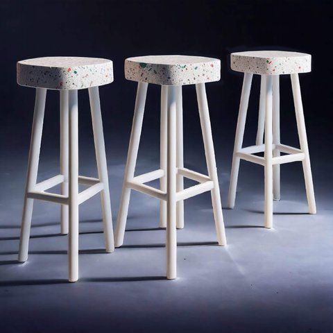 Bar stool made of recycled plastic